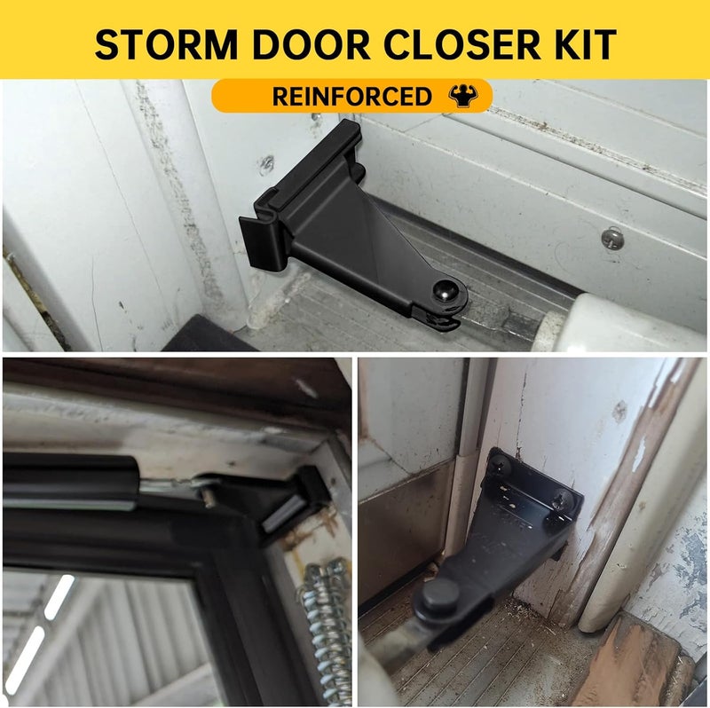 KOMOHOM Thickened Storm Door Closer Bracket，Repair Jamb Bracket Compatible with Andersen，Durable Screen Door Closer Replacement Parts Kits with Emco/Larson/Pella, Protecting Doors from Damage from Winds - Image 4